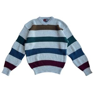 Multicolor Striped Crewneck Sweater